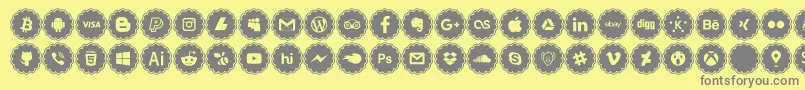 Шрифт social icons – серые шрифты на жёлтом фоне