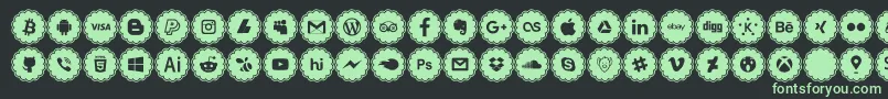 Czcionka social icons – zielone czcionki na czarnym tle