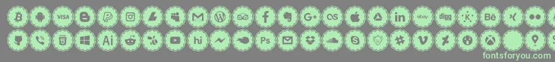 social icons Font – Green Fonts on Gray Background