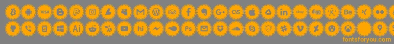 Шрифт social icons – оранжевые шрифты на сером фоне