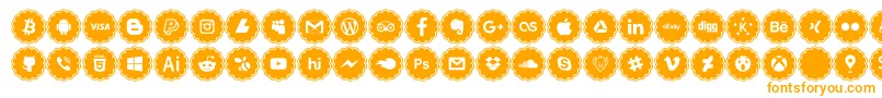 social icons-Schriftart – Orangefarbene Schriften auf weißem Hintergrund