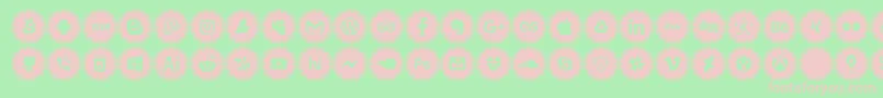 Fonte social icons – fontes rosa em um fundo verde