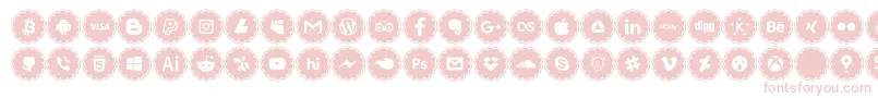 Шрифт social icons – розовые шрифты на белом фоне