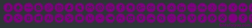 Czcionka social icons – fioletowe czcionki na czarnym tle