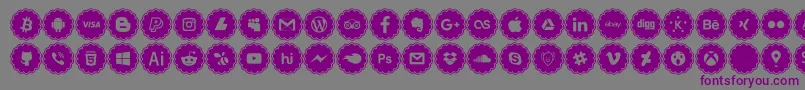 Fonte social icons – fontes roxas em um fundo cinza