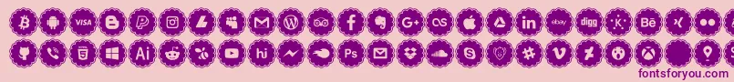 social icons-Schriftart – Violette Schriften auf rosa Hintergrund