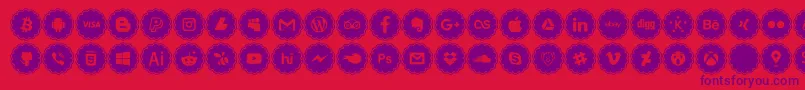 Шрифт social icons – фиолетовые шрифты на красном фоне