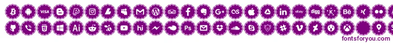 フォントsocial icons – 白い背景に紫のフォント