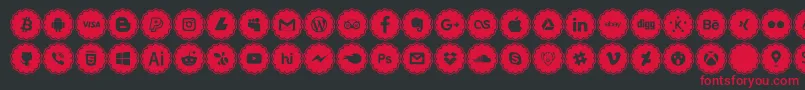 Fonte social icons – fontes vermelhas em um fundo preto