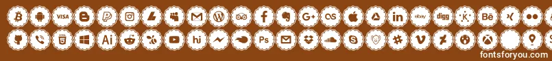 social icons Font – White Fonts on Brown Background