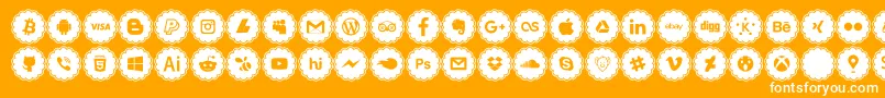 Шрифт social icons – белые шрифты на оранжевом фоне