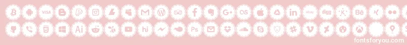 Шрифт social icons – белые шрифты на розовом фоне