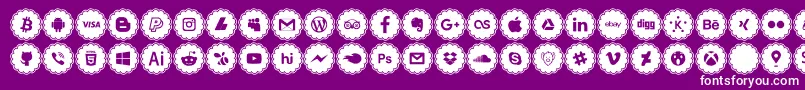 Police social icons – polices blanches sur fond violet