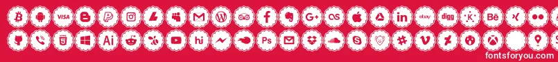 fuente social icons – Fuentes Blancas Sobre Fondo Rojo