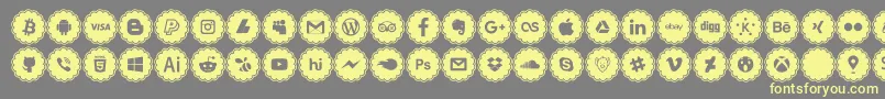 social icons Font – Yellow Fonts on Gray Background