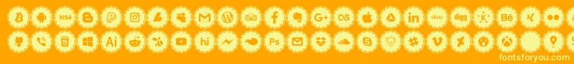 social icons Font – Yellow Fonts on Orange Background