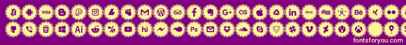 Fonte social icons – fontes amarelas em um fundo roxo