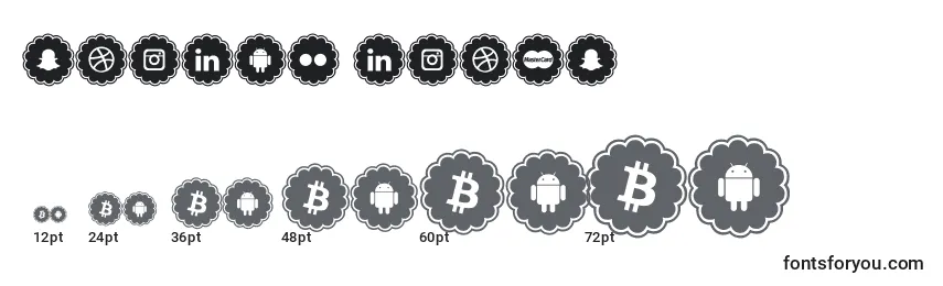 Größen der Schriftart Social icons