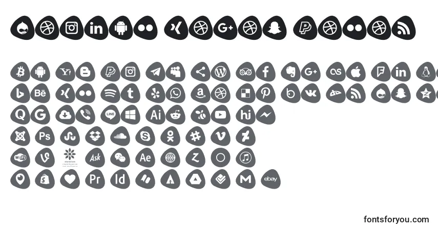 Fuente Social Logos Color - alfabeto, números, caracteres especiales
