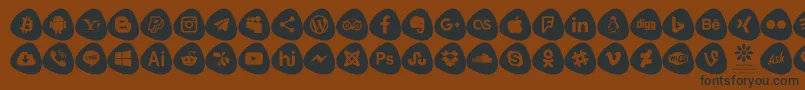 Social Logos Color Font – Black Fonts on Brown Background