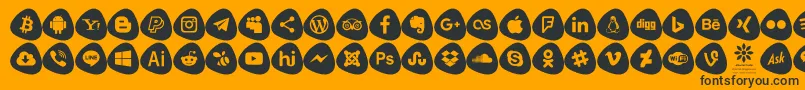 Social Logos Color Font – Black Fonts on Orange Background