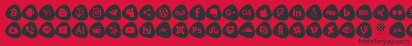 Police Social Logos Color – polices noires sur fond rouge