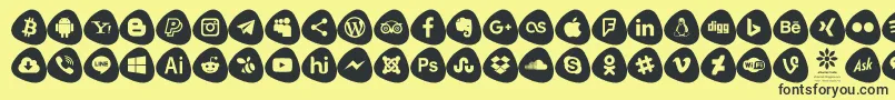 Social Logos Color Font – Black Fonts on Yellow Background