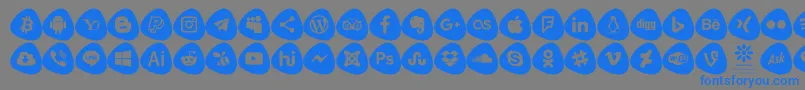 Social Logos Color Font – Blue Fonts on Gray Background