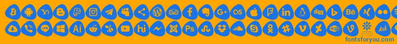 Social Logos Color Font – Blue Fonts on Orange Background