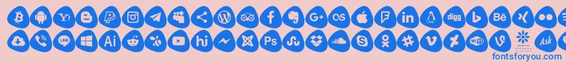 Social Logos Color Font – Blue Fonts on Pink Background