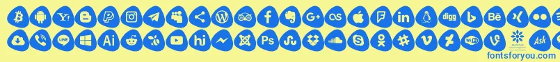 Social Logos Color Font – Blue Fonts on Yellow Background