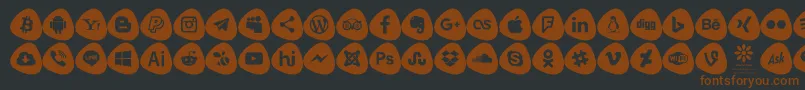 Social Logos Color Font – Brown Fonts on Black Background