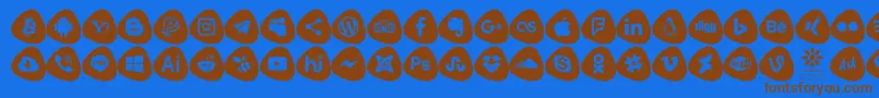 Social Logos Color Font – Brown Fonts on Blue Background