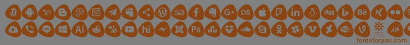Social Logos Color Font – Brown Fonts on Gray Background