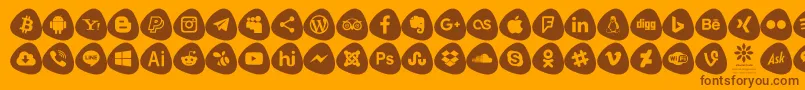 Social Logos Color Font – Brown Fonts on Orange Background