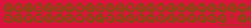 Social Logos Color Font – Brown Fonts on Red Background