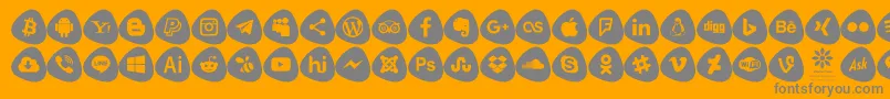 Fonte Social Logos Color – fontes cinzas em um fundo laranja