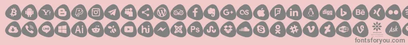 Social Logos Color Font – Gray Fonts on Pink Background
