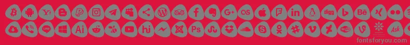 フォントSocial Logos Color – 赤い背景に灰色の文字