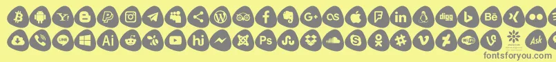 Social Logos Color Font – Gray Fonts on Yellow Background