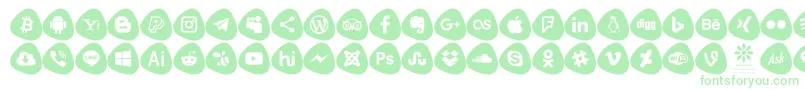 Social Logos Color Font – Green Fonts on White Background