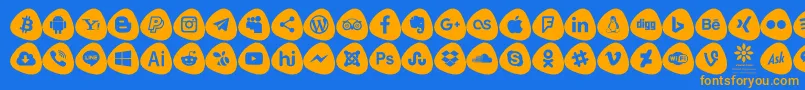Social Logos Color Font – Orange Fonts on Blue Background