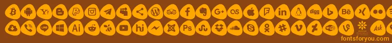 Social Logos Color Font – Orange Fonts on Brown Background