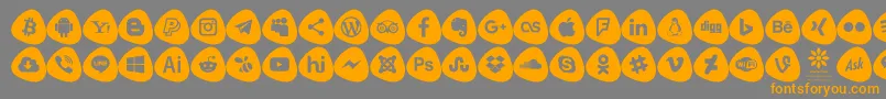 Social Logos Color-Schriftart – Orangefarbene Schriften auf grauem Hintergrund