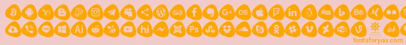 Social Logos Color Font – Orange Fonts on Pink Background