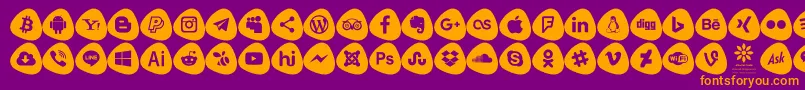Social Logos Color Font – Orange Fonts on Purple Background