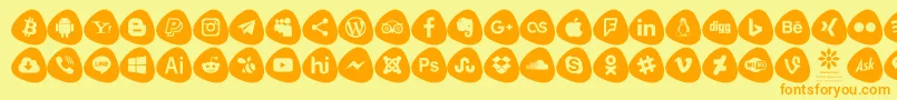 Social Logos Color Font – Orange Fonts on Yellow Background