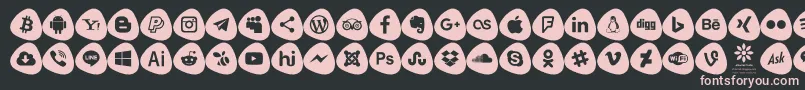 Social Logos Color Font – Pink Fonts on Black Background