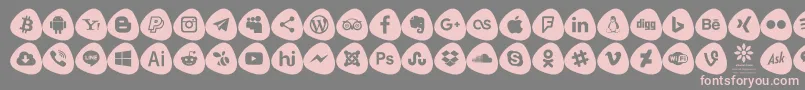 Social Logos Color Font – Pink Fonts on Gray Background