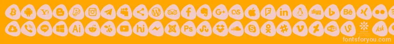 Social Logos Color Font – Pink Fonts on Orange Background